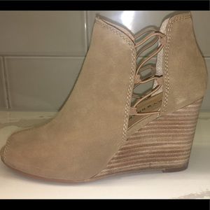 Lucky Brand Open Toe Wedge Boot